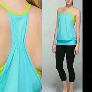 Lululemon teal and green tank size 2